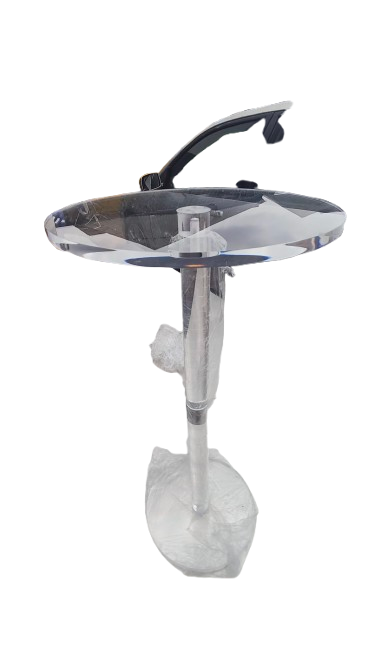 Glass-Top Chrome Pedestal Table