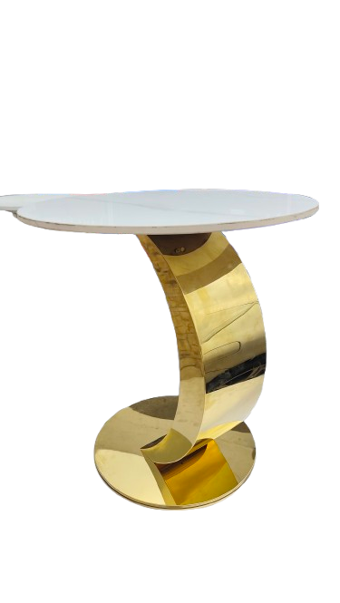 Marble-Top Gold S-Base Table